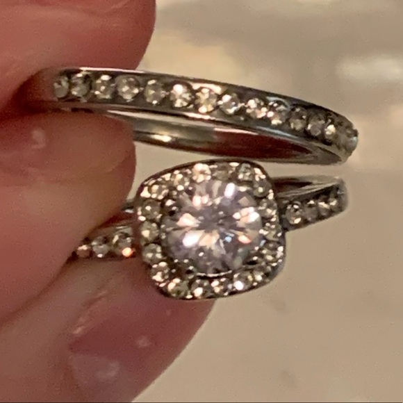 Diamond Wedding Ring & Band Set - Picture 3 of 5